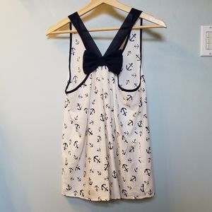 NWT anchor print navy and white flowy tank top